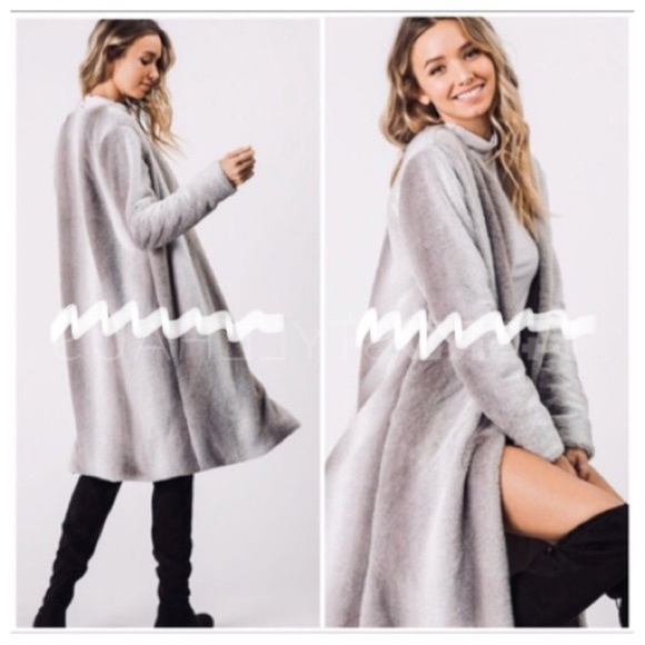 Various Jackets & Blazers - Gray Faux Fur Coat🔥Only 1 Med Left🔥